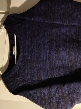 Calvin Klein Navy and Black Textured Knit Sweater